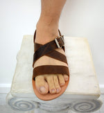 Men Handmade leather Sandals, Summer Sandals, Brown Greek Sandals, Sparta Sandals