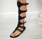 White Gladiator Roman Men Grecian Spartan Sandals