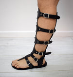 White Gladiator Roman Men Grecian Spartan Sandals