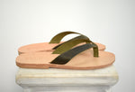 Flip flop Greek Leather sandals - slipers Men, Thongs Black Color, leather sole - insole