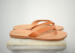 Flip flop Greek Leather sandals - slipers Men, Thongs Tan natural Color, leather sole - insole