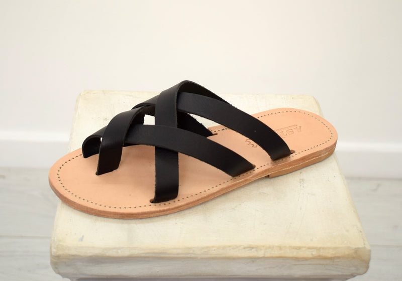 leather slippers sandals for men with leather sole/insole. Astir sandals.