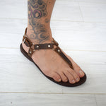 Spartacus Gladiator Roman Grecian Spartan Mens Brown sandals,