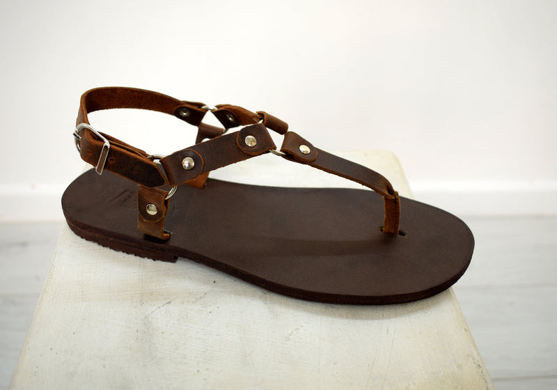 Spartacus Gladiator Roman Grecian Spartan Mens Brown sandals,