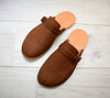 Mens leather mules.