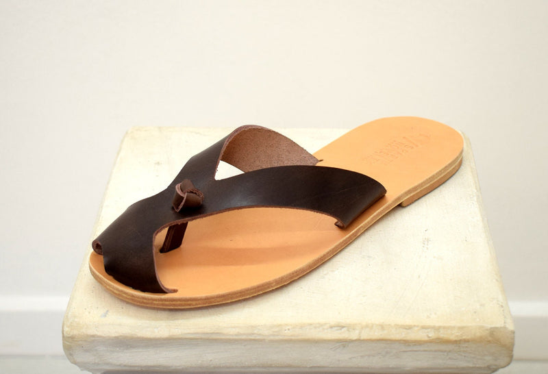 Flip flop Greek Leather sandals - slipers Men, Thongs leather sole - insole