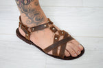 Roman Greek leather sandals for men