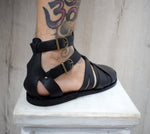 Mens Fisherman leather sandals, Closed toe Men Handmade greek leather sandals