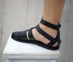 Mens Fisherman leather sandals, Closed toe Men Handmade greek leather sandals