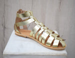 Gold mens Movie and Theater gladiator sandals