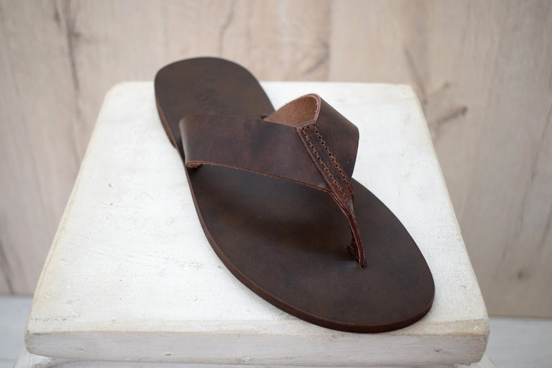 Flip flop Greek Leather sandals Men, brown Color, Gift For Men, Handmade Sparta High Quality Genuine Leather sandals,