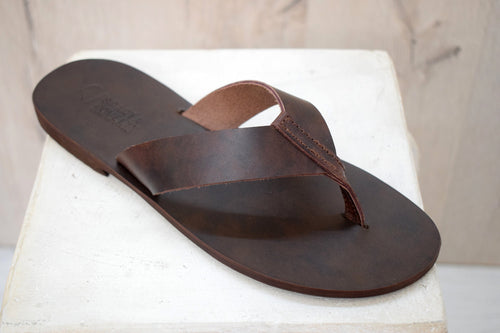 Flip flop Greek Leather sandals Men, brown Color, Gift For Men, Handmade Sparta High Quality Genuine Leather sandals,