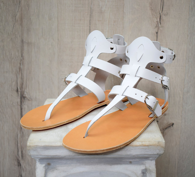 Greek Roman leather sandals for men