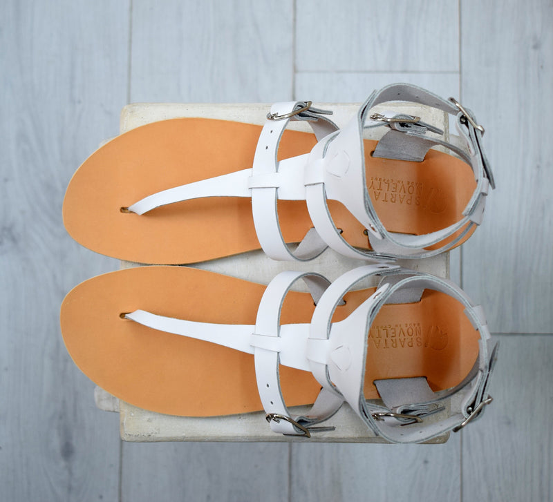 Gladiator white Men Sandals Handmade Sparta Sandals Genuine Leather Sparta Novelty