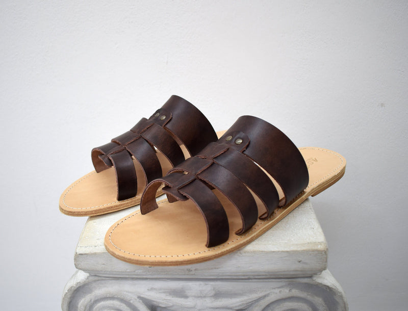 Men's Handmade leather sandals, High Quality Genuine Leather.