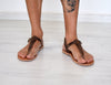 Roman sandals, brown T bar men sandals, Spartan sandals, Thongs sandals,  gladiator sandals, Ancient Greek leather sandals, SKOPELOS1