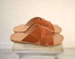 Slides Greek Men Leather Sandals.