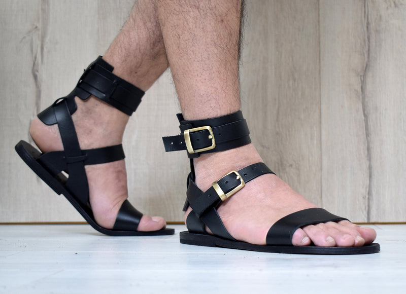 Men's leather sandals with Free expedited shipping