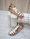 Silver Gladiator Spartan Grecian Huarache Sandals