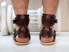Brown Men sandals with High Quality Genuine Leather and Free expedited shipping.