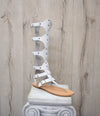 White Gladiator Roman Men Grecian Spartan Sandals