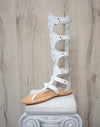 White Gladiator Roman Men Grecian Spartan Sandals