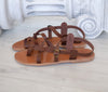 Ancient Greek Spartan Genuine leather sandals, leather handmade sandals, Bohemian leather sandals, Brown sandals, TILOS