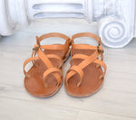 Natural tan sandals, Hippie gladiator sandals, Bohemian leather sandals, Roman sandals, handmade sandals, men sandals TILOS