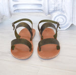 Ancient Greek sandals, Spartan leather sandals, handmade sandals, handcrafted leather, khaki sandals ARTEMIS